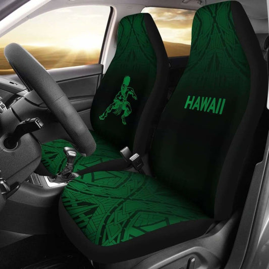 Hawaii Car Seat Covers - Polynesian Warriors Tattoo Fog Green - 39 174914 - YourCarButBetter