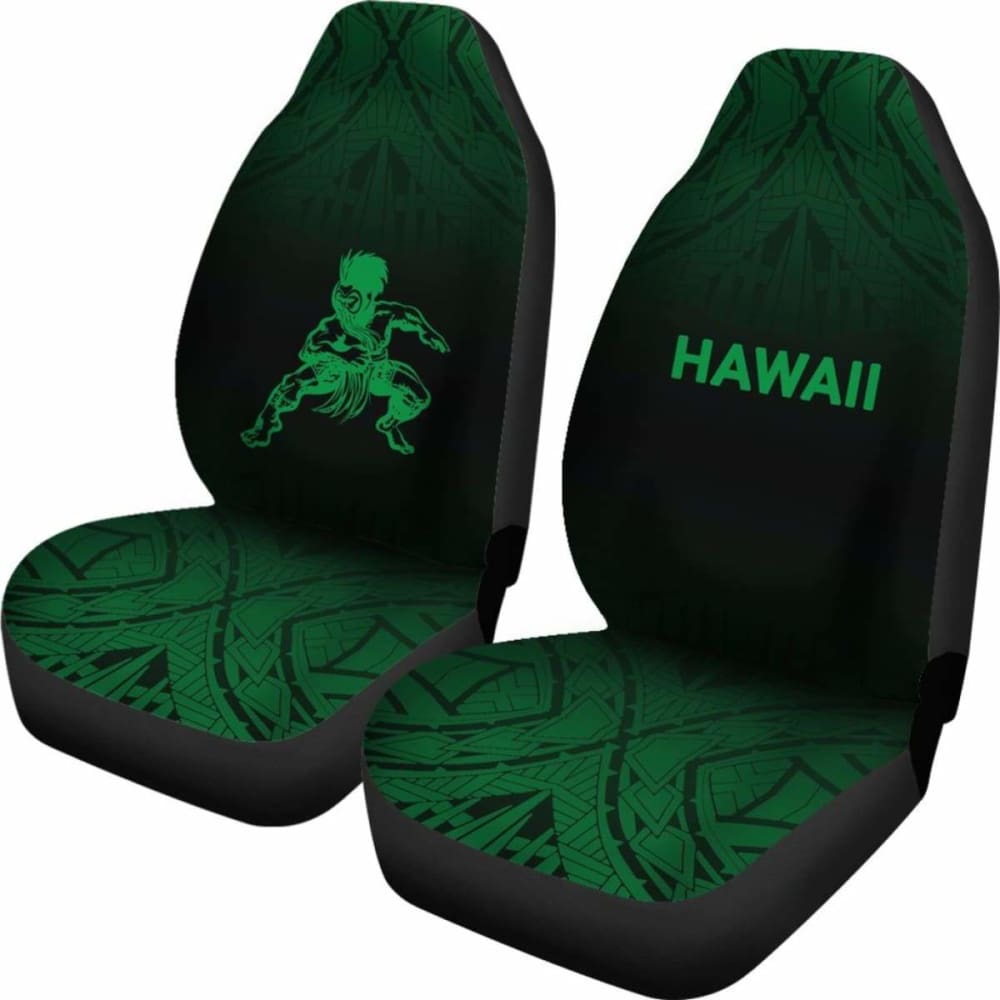 Hawaii Car Seat Covers - Polynesian Warriors Tattoo Fog Green - 39 174914 - YourCarButBetter