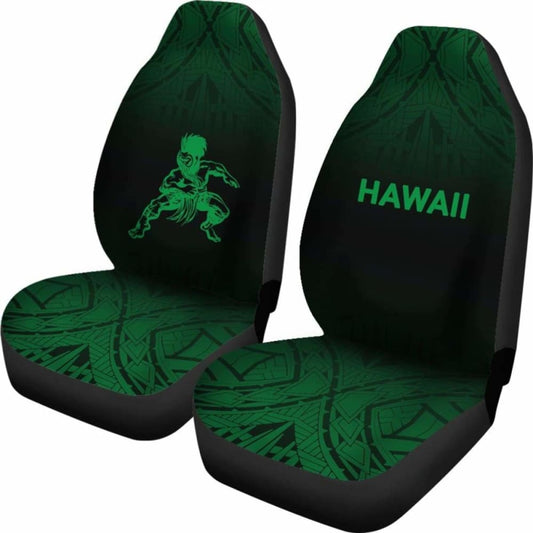 Hawaii Car Seat Covers - Polynesian Warriors Tattoo Fog Green - 39 174914 - YourCarButBetter