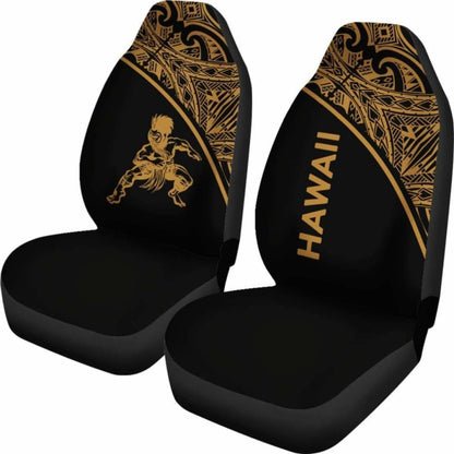 Hawaii Car Seat Covers - Polynesian Warriors Tattoo Gold Curve - 39 174914 - YourCarButBetter