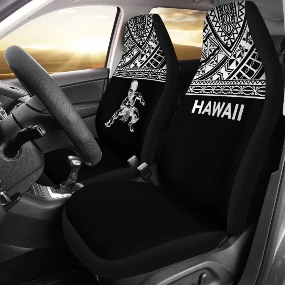 Hawaii Car Seat Covers - Polynesian Warriors Tattoo Horizontal Black - 39 174914 - YourCarButBetter