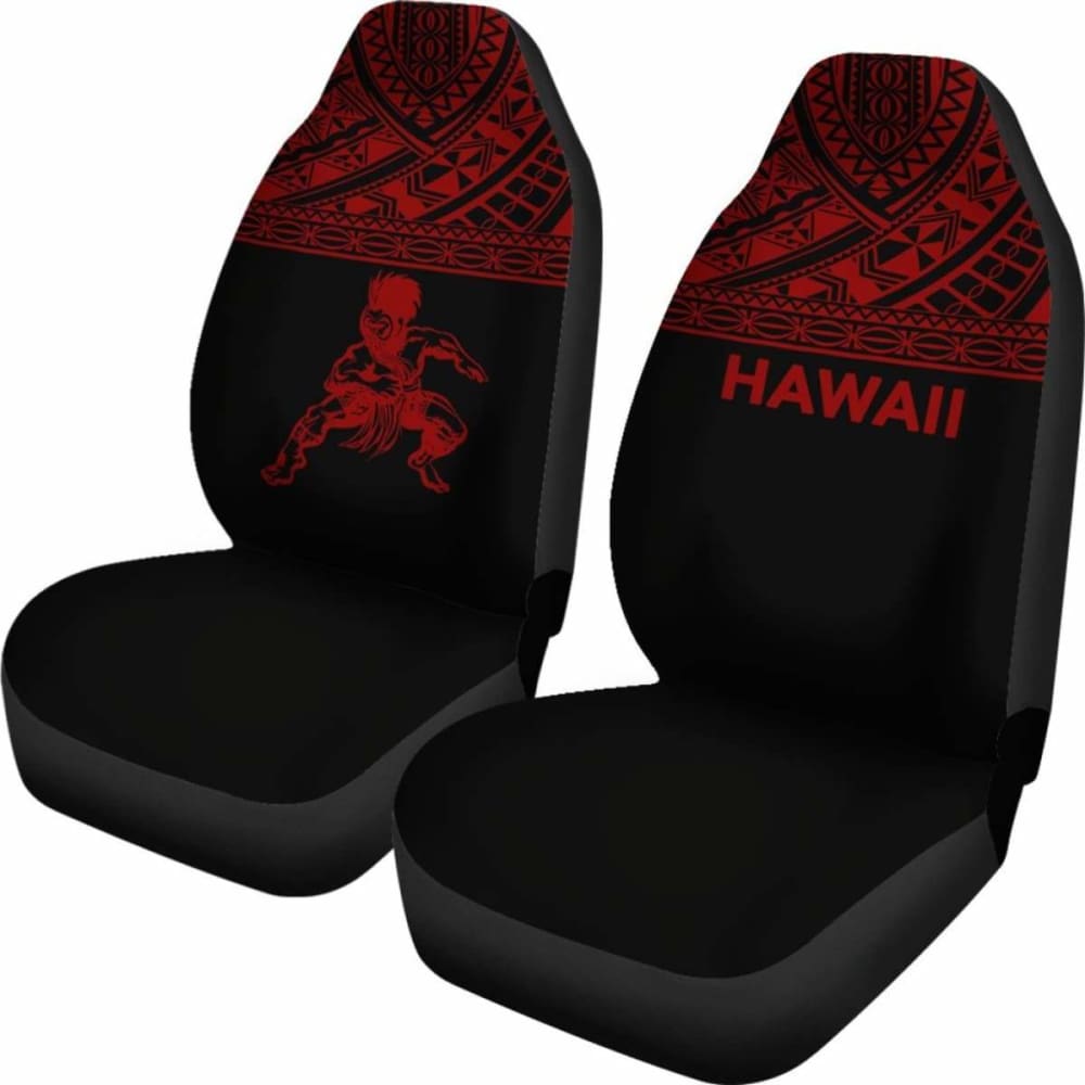 Hawaii Car Seat Covers - Polynesian Warriors Tattoo Horizontal Red - 39 174914 - YourCarButBetter