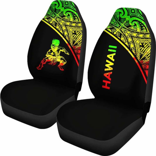 Hawaii Car Seat Covers - Polynesian Warriors Tattoo Reggae Curve - 39 174914 - YourCarButBetter