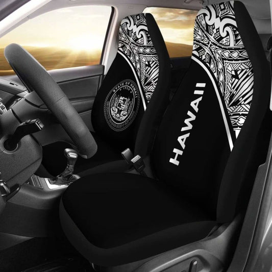 Hawaii Car Seat Covers - Hawaii Seal Polynesian Black Curve - 105905 - YourCarButBetter