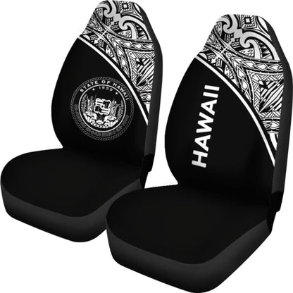 Hawaii Car Seat Covers - Hawaii Seal Polynesian Black Curve - 105905 - YourCarButBetter
