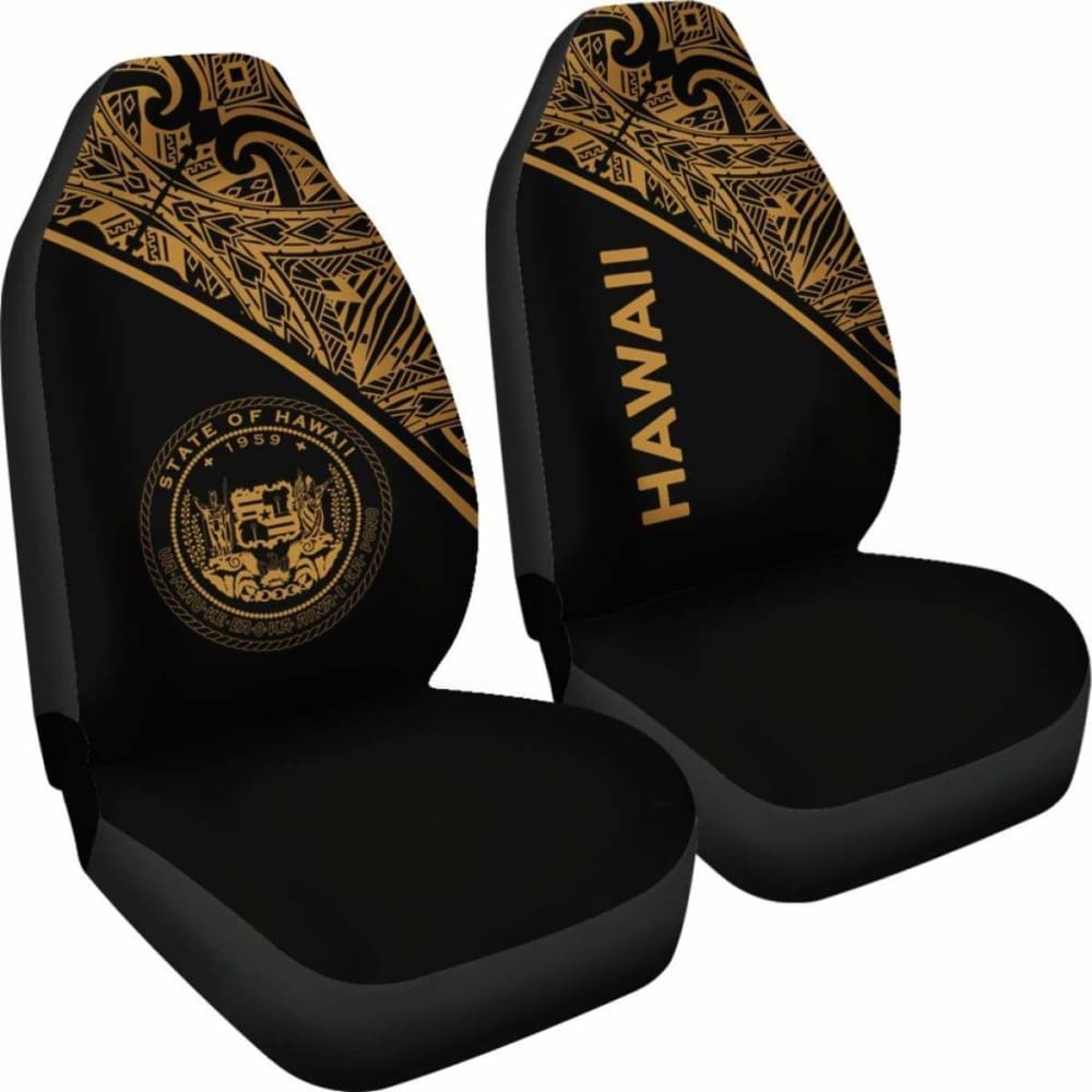 Hawaii Car Seat Covers - Hawaii Seal Polynesian Gold Curve - 105905 - YourCarButBetter