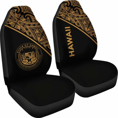 Hawaii Car Seat Covers - Hawaii Seal Polynesian Gold Curve - 105905 - YourCarButBetter