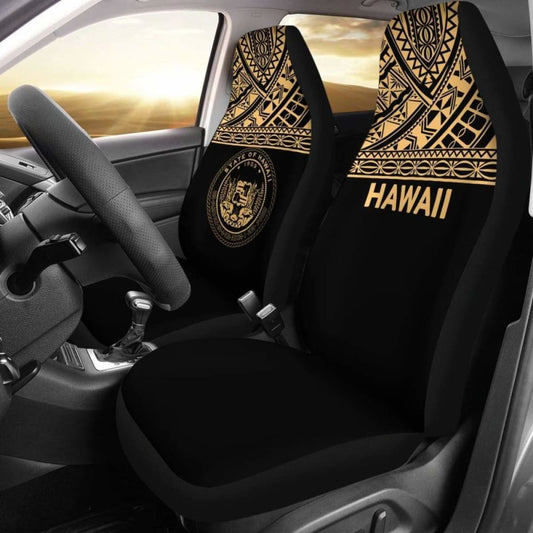 Hawaii Car Seat Covers - Hawaii Seal Polynesian Gold Horizontal - 105905 - YourCarButBetter