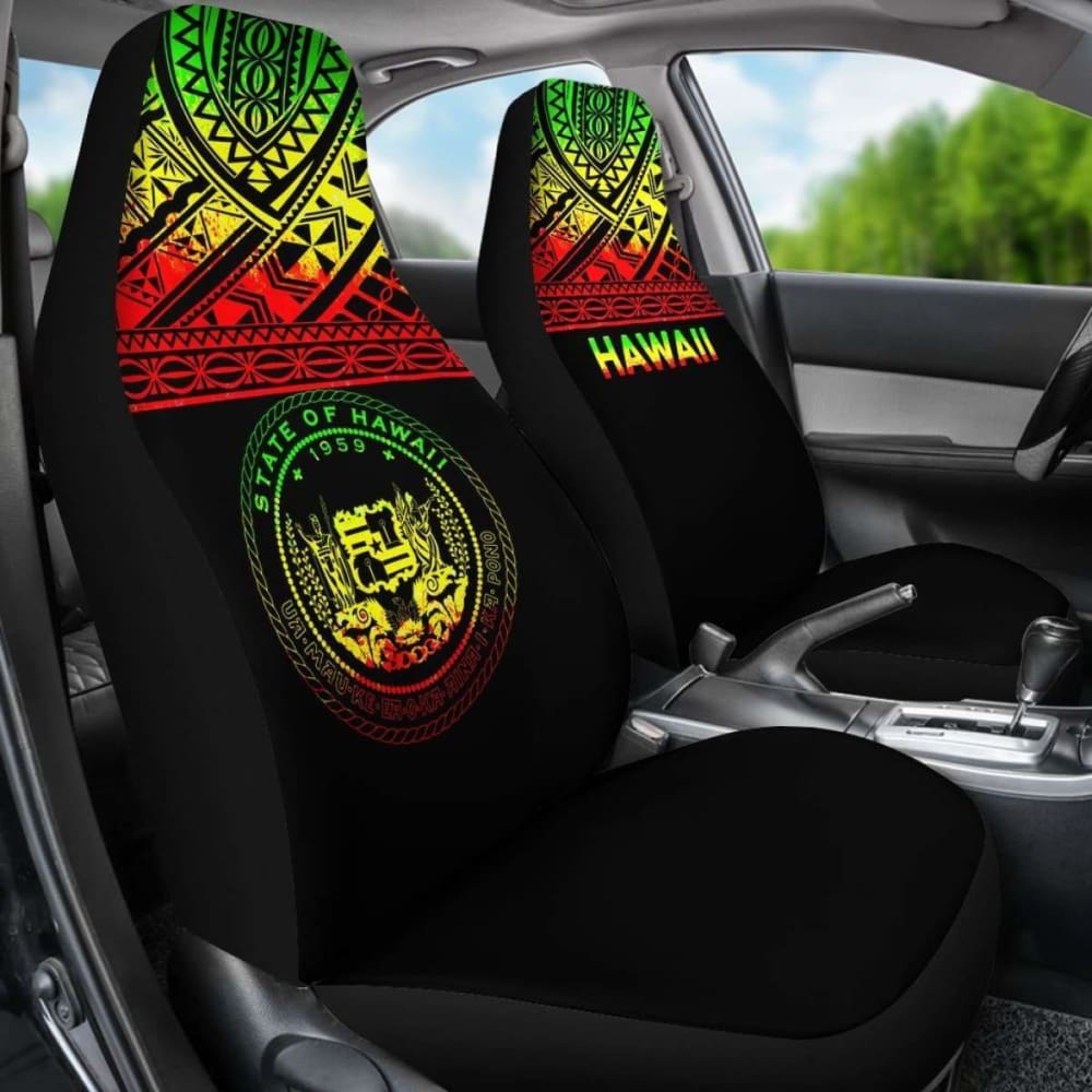 Hawaii Car Seat Covers - Hawaii Seal Polynesian Reggae Horizontal - 105905 - YourCarButBetter