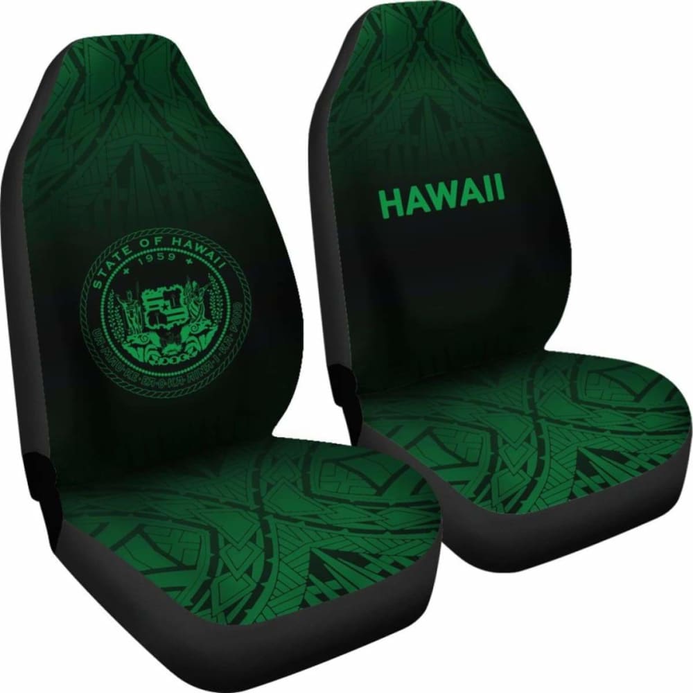 Hawaii Car Seat Covers - Hawaii Seal Polynesian Tattoo Fog Green - 39 174914 - YourCarButBetter