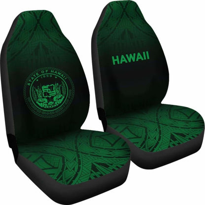 Hawaii Car Seat Covers - Hawaii Seal Polynesian Tattoo Fog Green - 39 174914 - YourCarButBetter