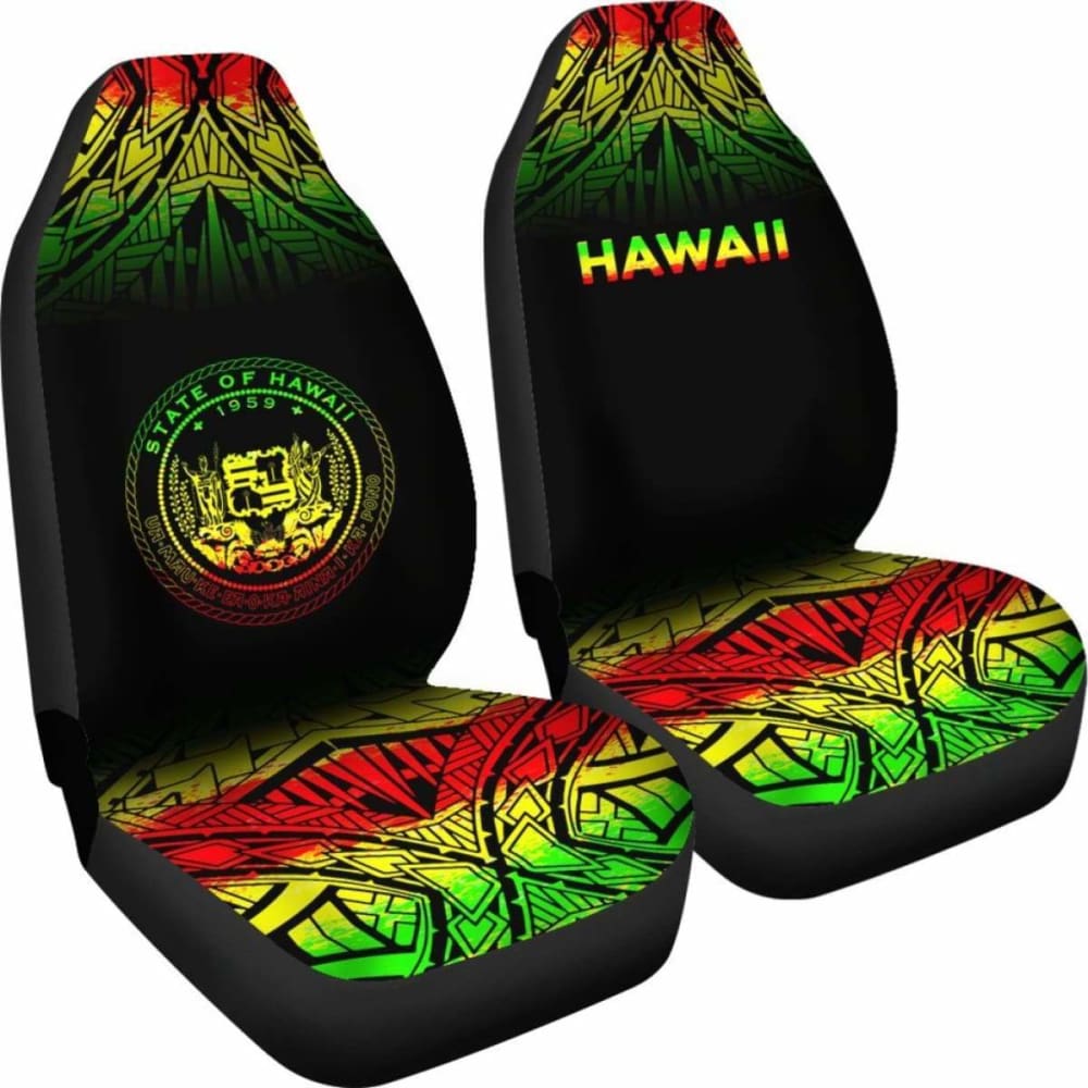 Hawaii Car Seat Covers - Hawaii Seal Polynesian Tattoo Fog Reggae - 39 174914 - YourCarButBetter