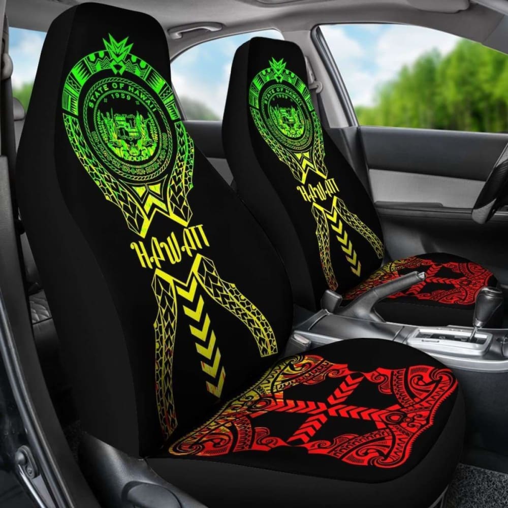 Hawaii Car Seat Covers - Hawaii Seal Polynesian Tribal Reggae - 105905 - YourCarButBetter