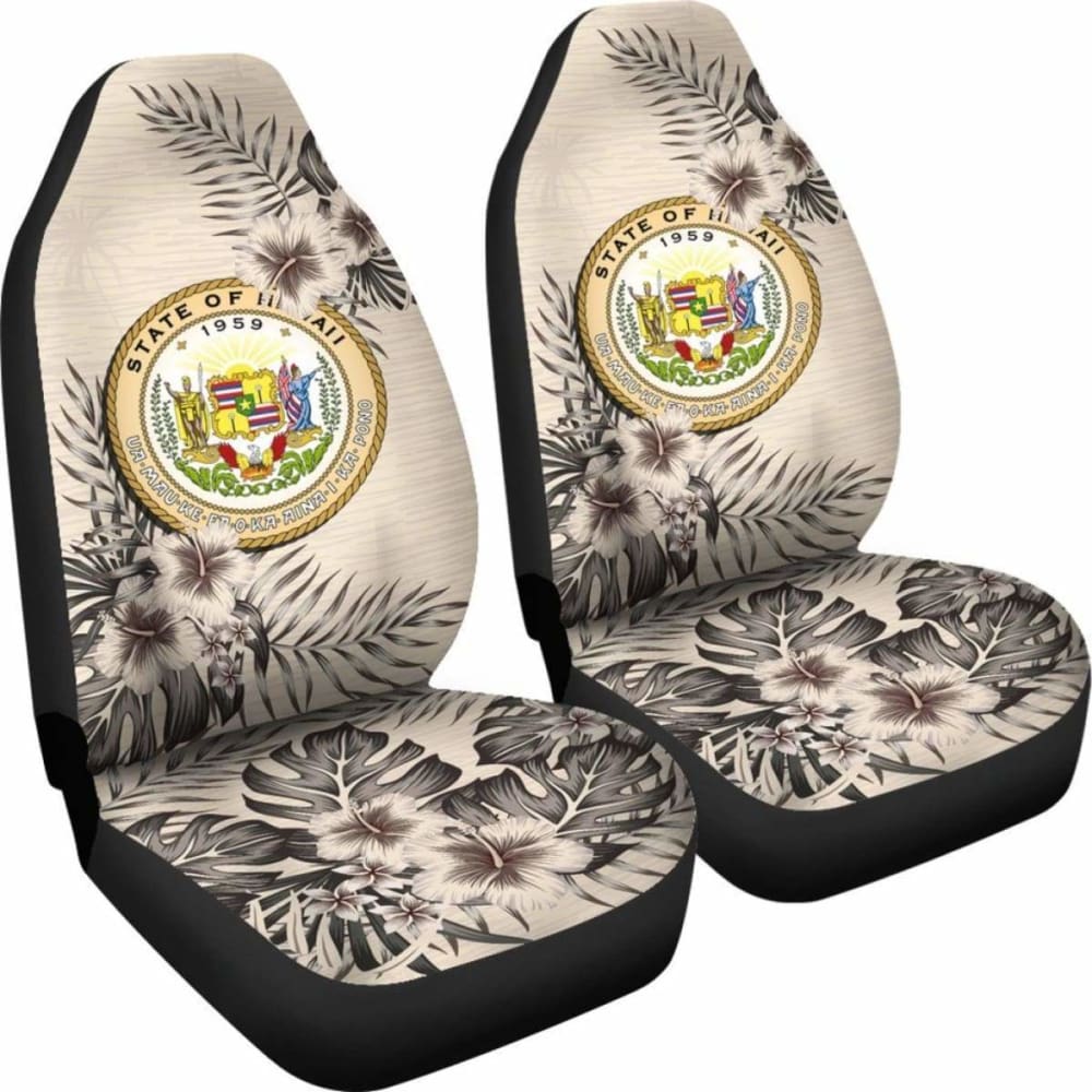 Hawaii Car Seat Covers The Beige Hibiscus (Set Of Two) 7 232125 - YourCarButBetter