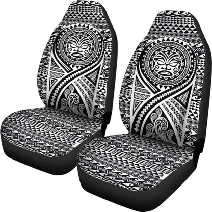 Hawaii Car Seat Covers - Tiki Face Tattoo Black - 105905 - YourCarButBetter