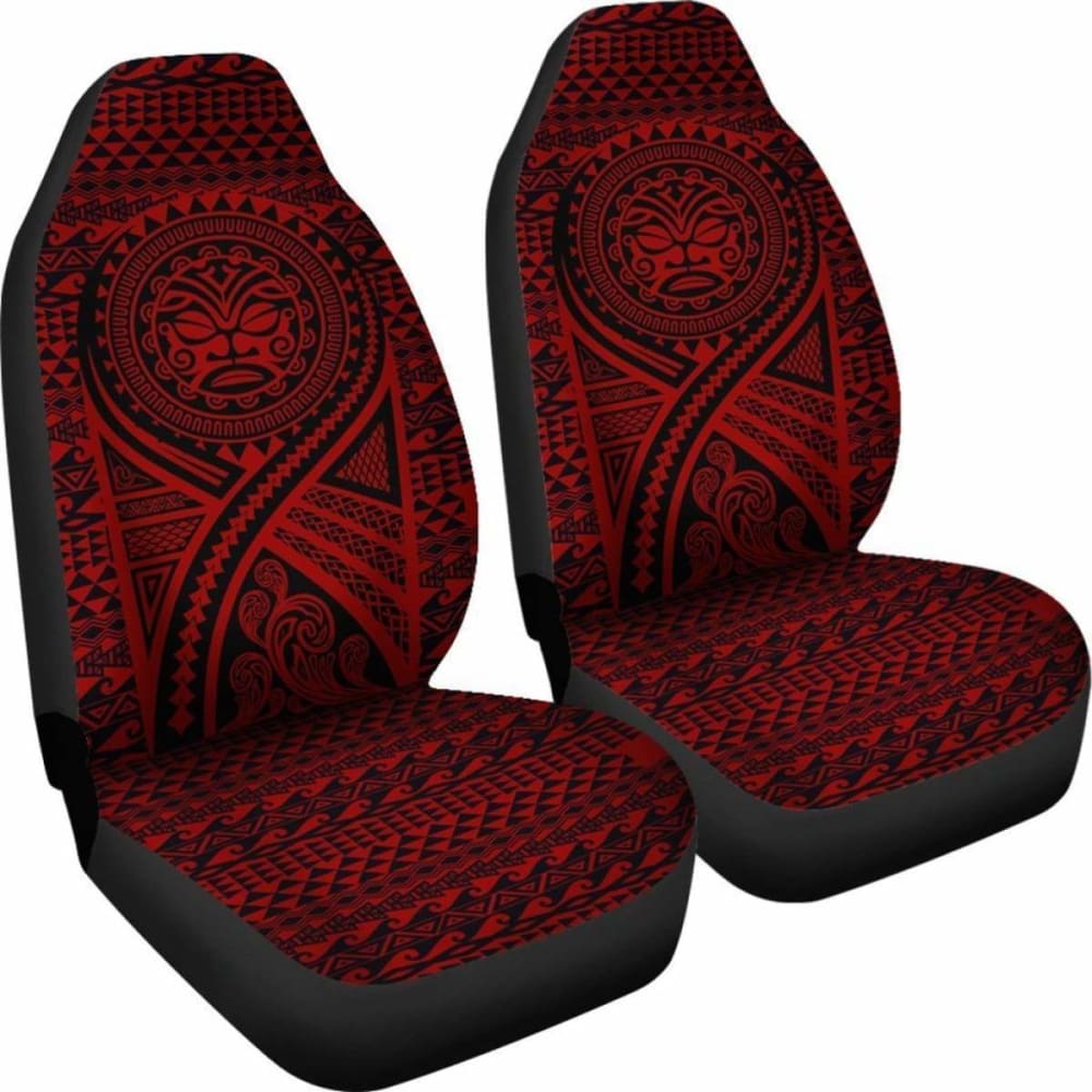 Hawaii Car Seat Covers - Tiki Face Tattoo Red - 9 174914 - YourCarButBetter