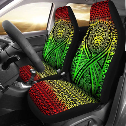 Hawaii Car Seat Covers - Tiki Face Tattoo Reggae - 105905 - YourCarButBetter