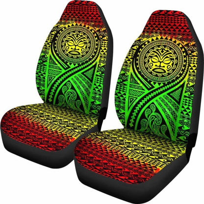 Hawaii Car Seat Covers - Tiki Face Tattoo Reggae - 105905 - YourCarButBetter