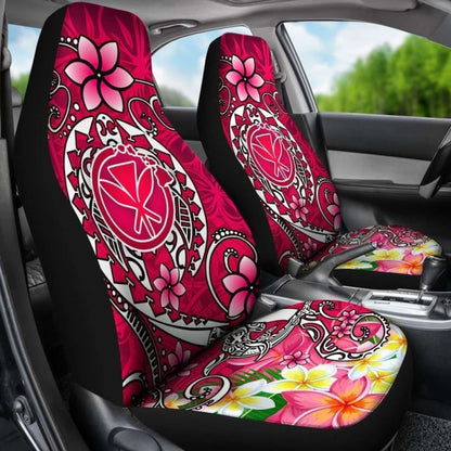 Hawaii Car Seat Covers - Turtle Plumeria Polynesian Tattoo Pink Color - 091114 - YourCarButBetter