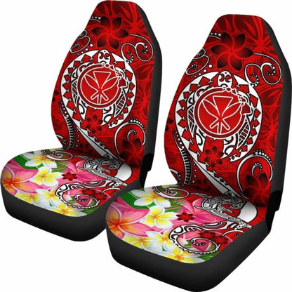 Hawaii Car Seat Covers - Turtle Plumeria Polynesian Tattoo Red Color - 091114 - YourCarButBetter