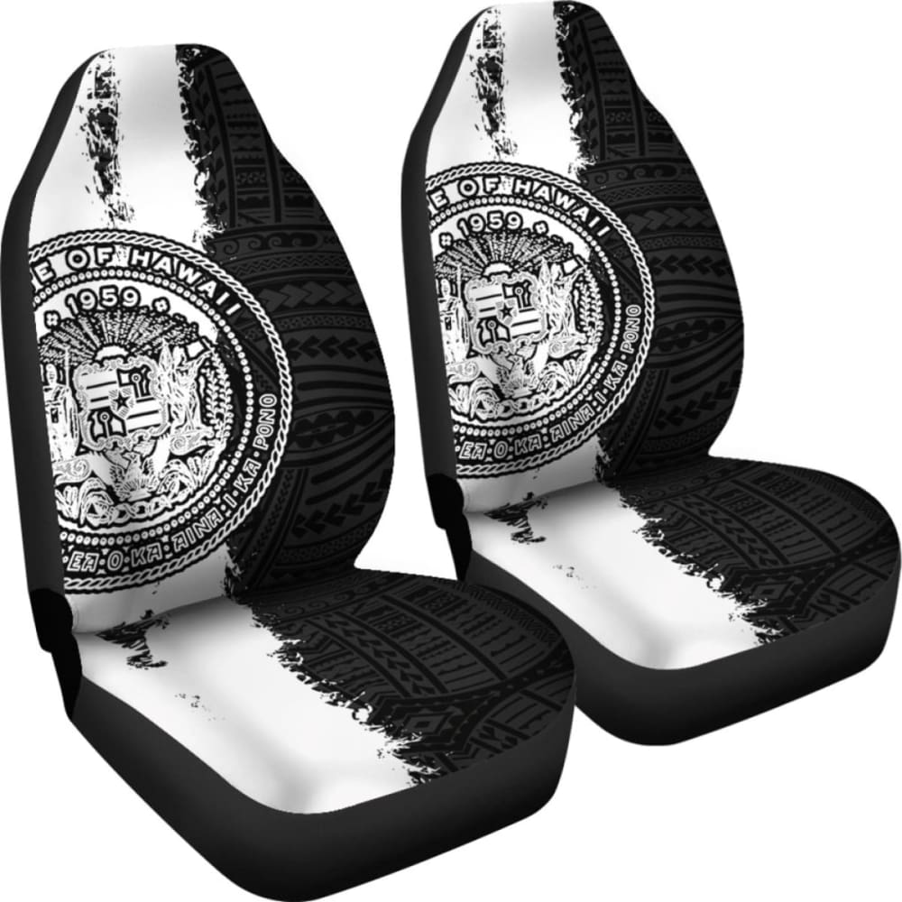 Hawaii Coat Of Arm Car Seat Covers Black - Amazing 105905 - YourCarButBetter