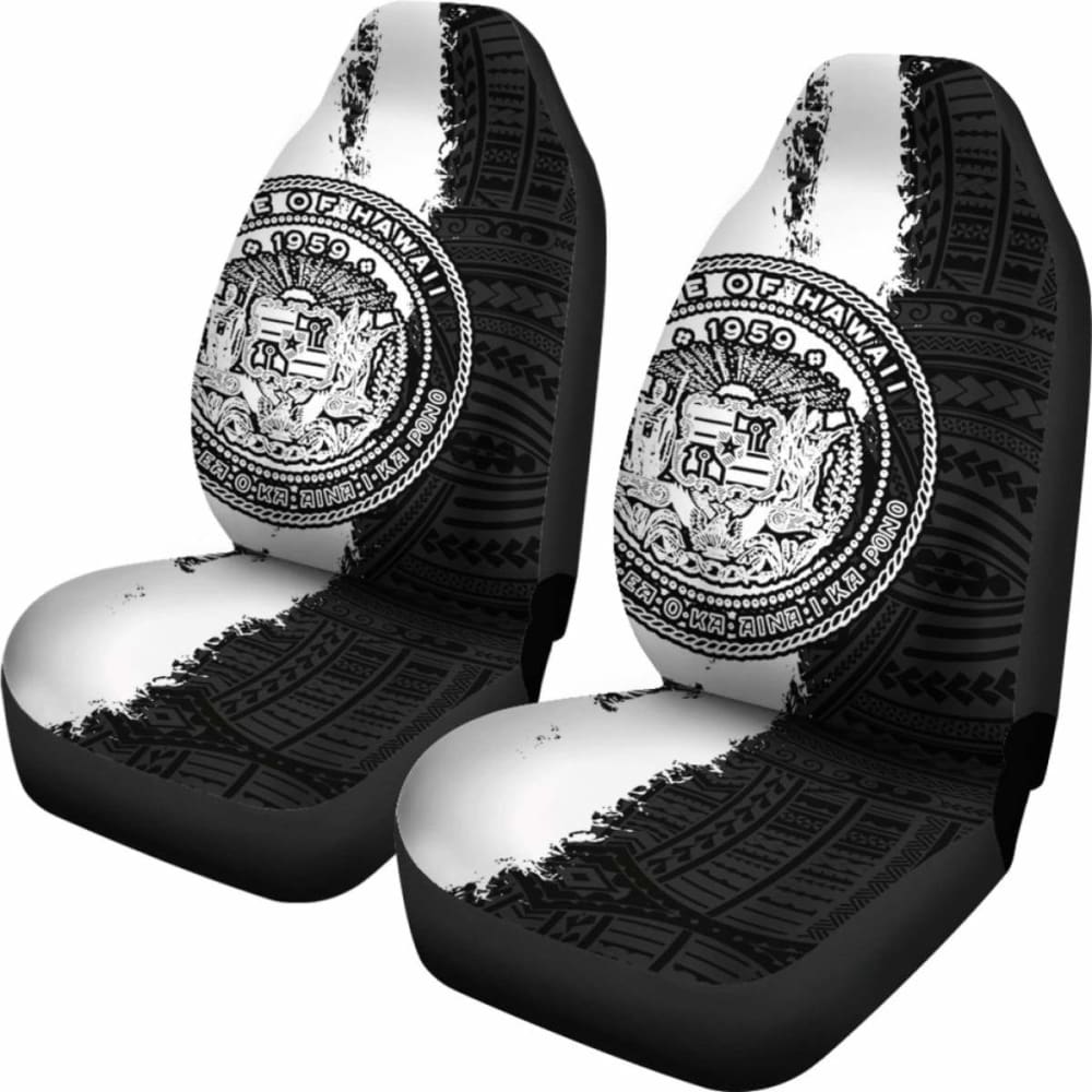 Hawaii Coat Of Arm Car Seat Covers Black - Amazing 105905 - YourCarButBetter
