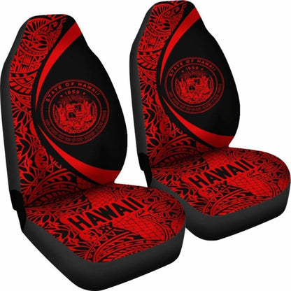 Hawaii Coat Of Arm Polynesian Car Seat Covers - Circle Style 02 Amazing 105905 - YourCarButBetter