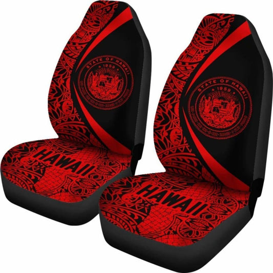 Hawaii Coat Of Arm Polynesian Car Seat Covers - Circle Style 02 Amazing 105905 - YourCarButBetter