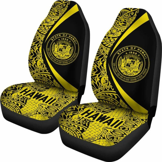 Hawaii Coat Of Arm Polynesian Car Seat Covers - Circle Style 03 Amazing 105905 - YourCarButBetter