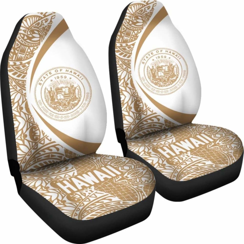 Hawaii Coat Of Arm Polynesian Car Seat Covers - Circle Style 06 Amazing 105905 - YourCarButBetter