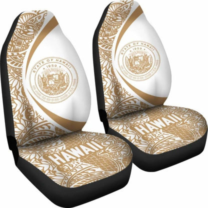 Hawaii Coat Of Arm Polynesian Car Seat Covers - Circle Style 06 Amazing 105905 - YourCarButBetter