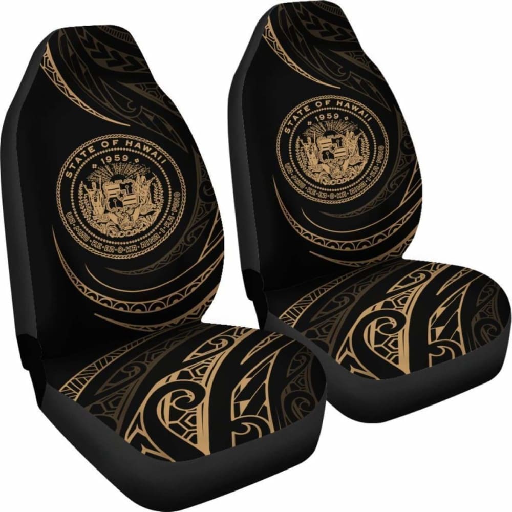 Hawaii Coat Of Arms Car Seat Covers - Gold - Frida Style - Amazing 105905 - YourCarButBetter