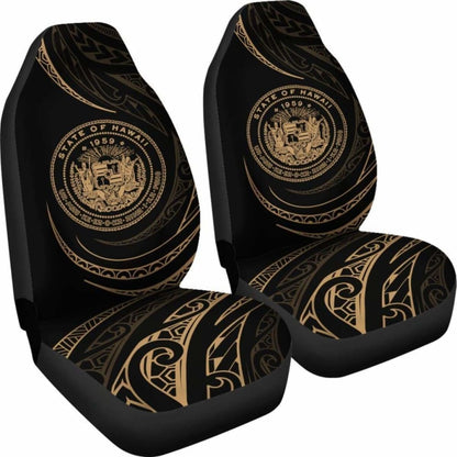 Hawaii Coat Of Arms Car Seat Covers - Gold - Frida Style - Amazing 105905 - YourCarButBetter