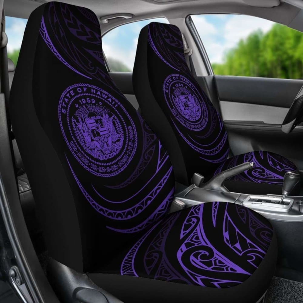 Hawaii Coat Of Arms Car Seat Covers - Purple - Frida Style - Amazing 105905 - YourCarButBetter