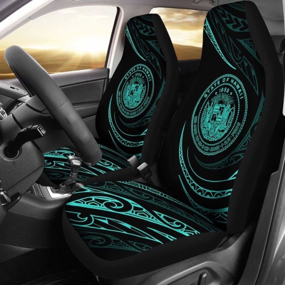 Hawaii Coat Of Arms Car Seat Covers - Turquoise - Frida Style - Amazing 105905 - YourCarButBetter