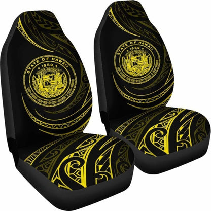 Hawaii Coat Of Arms Car Seat Covers - Yellow - Frida Style - Amazing 105905 - YourCarButBetter