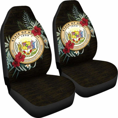 Hawaii Coat Of Arms Tropical Hibiscus Car Seat Covers 7 232125 - YourCarButBetter