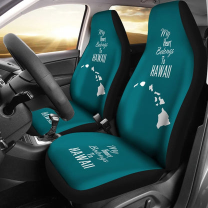 Hawaii Custom Car Accessories My Heart Belongs To Hawaii Car Seat Covers 210201 - YourCarButBetter