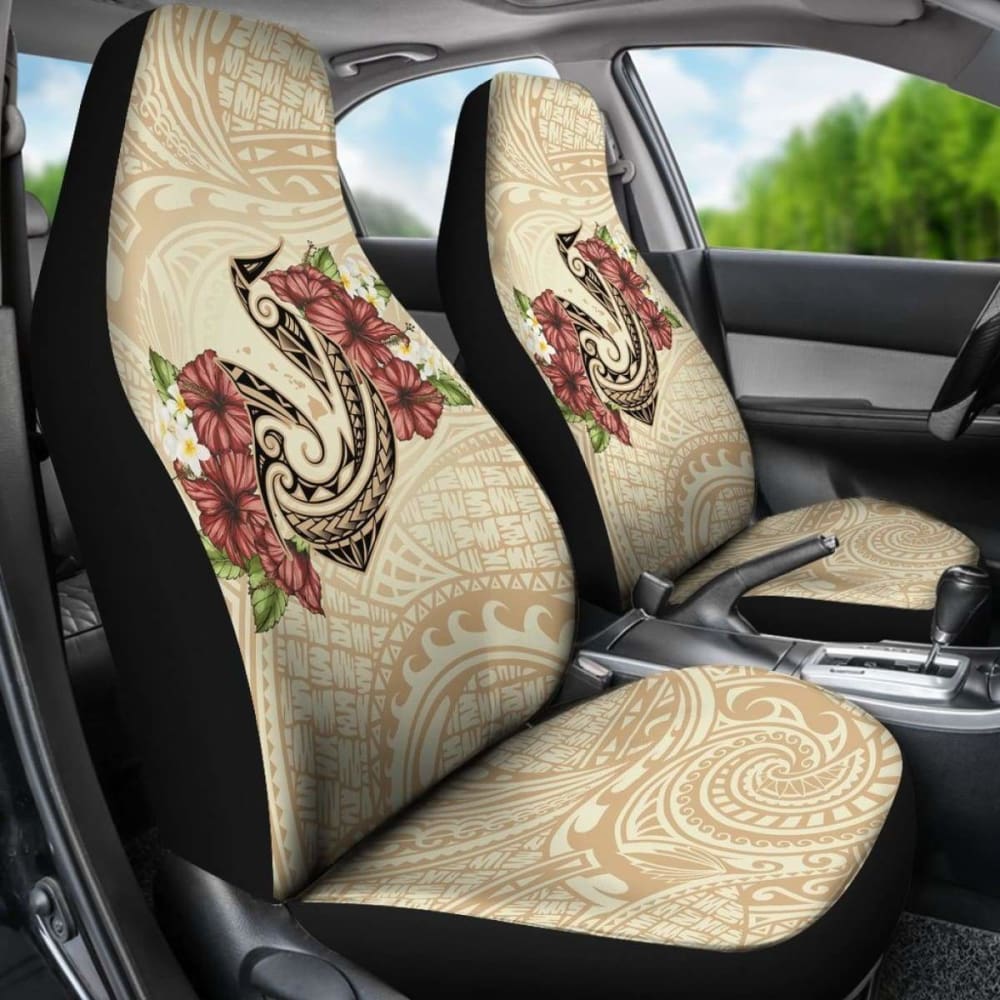 Hawaii Fish Hook Hibiscus Plumeria Polynesian Car Seat Covers - 232125 - YourCarButBetter