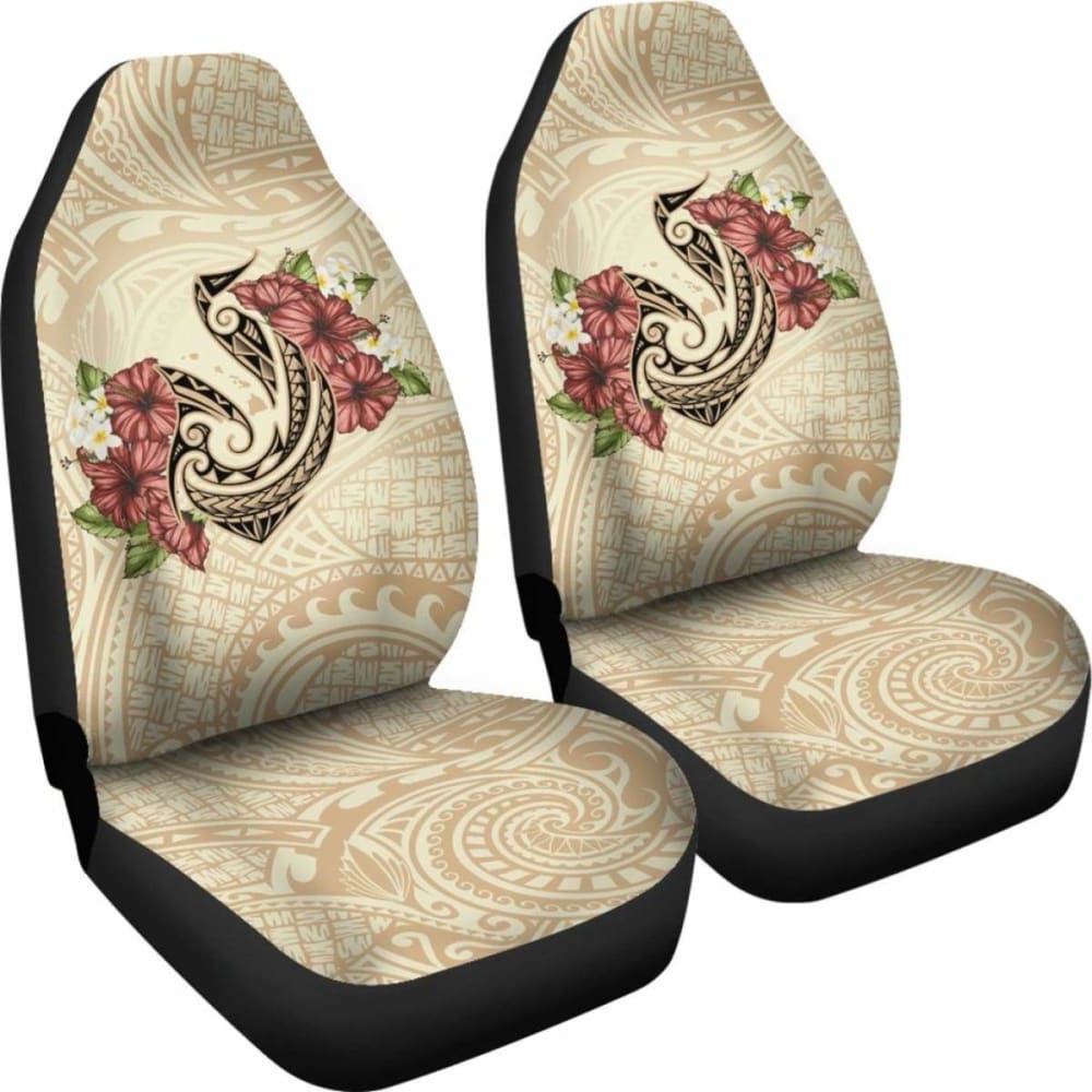 Hawaii Fish Hook Hibiscus Plumeria Polynesian Car Seat Covers - 232125 - YourCarButBetter