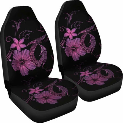 Hawaii Fish Hook Hibiscus Poly Pink Car Seat Covers - 232125 - YourCarButBetter