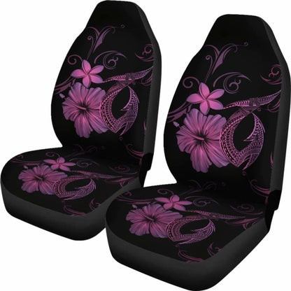 Hawaii Fish Hook Hibiscus Poly Pink Car Seat Covers - 232125 - YourCarButBetter