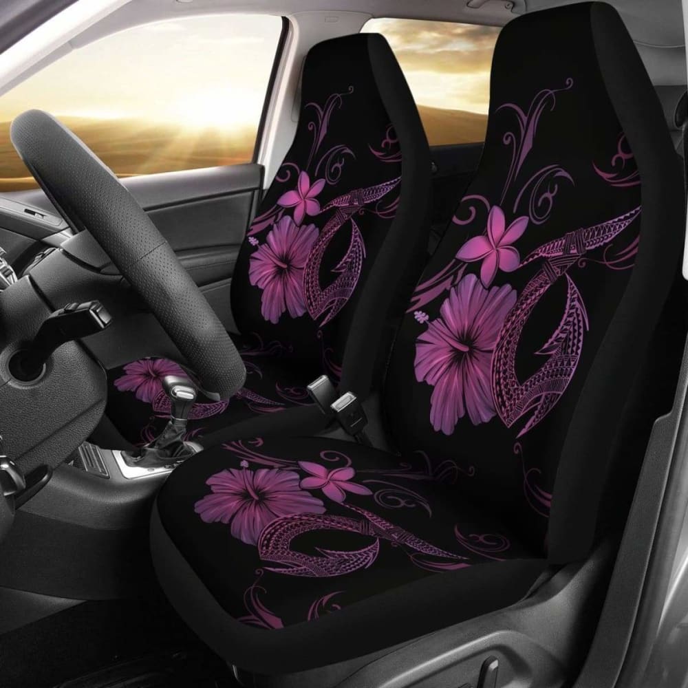 Hawaii Fish Hook Hibiscus Poly Pink Car Seat Covers - 232125 - YourCarButBetter