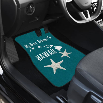 Hawaii Gift Ideas My Heart Belongs To Hawaii Car Floor Mats 210201 - YourCarButBetter