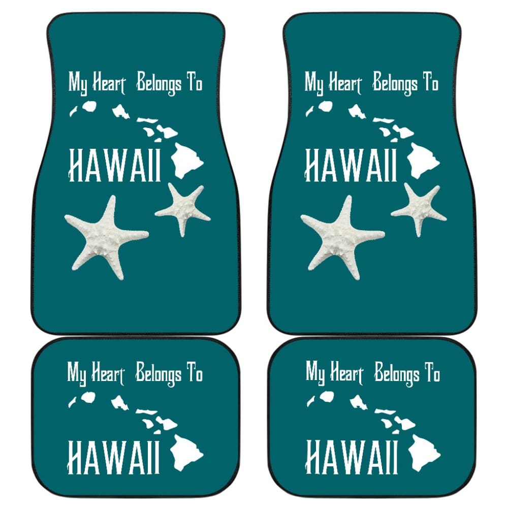 Hawaii Gift Ideas My Heart Belongs To Hawaii Car Floor Mats 210201 - YourCarButBetter