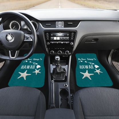 Hawaii Gift Ideas My Heart Belongs To Hawaii Car Floor Mats 210201 - YourCarButBetter