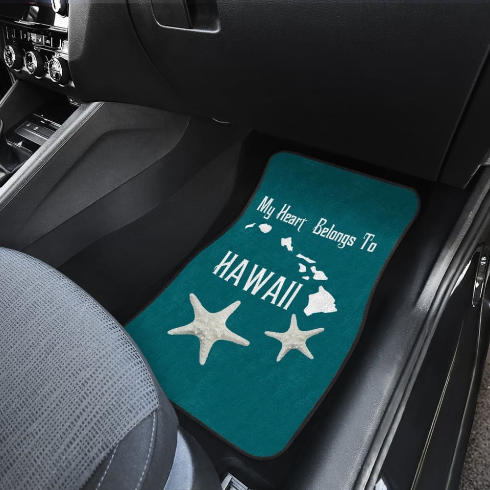 Hawaii Gift Ideas My Heart Belongs To Hawaii Car Floor Mats 210201 - YourCarButBetter