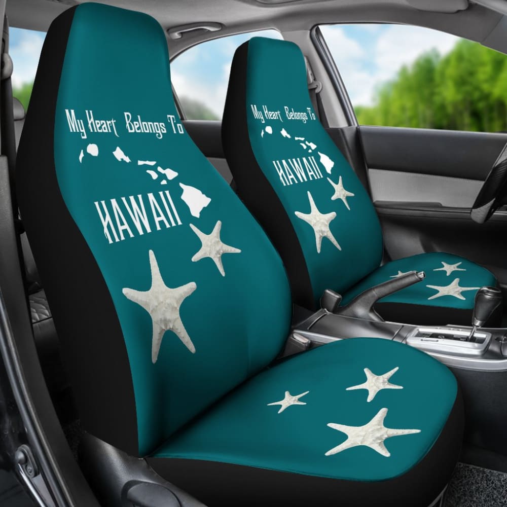 Hawaii Gift Ideas My Heart Belongs To Hawaii Car Seat Covers 210201 - YourCarButBetter