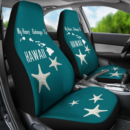 Hawaii Gift Ideas My Heart Belongs To Hawaii Car Seat Covers 210201 - YourCarButBetter