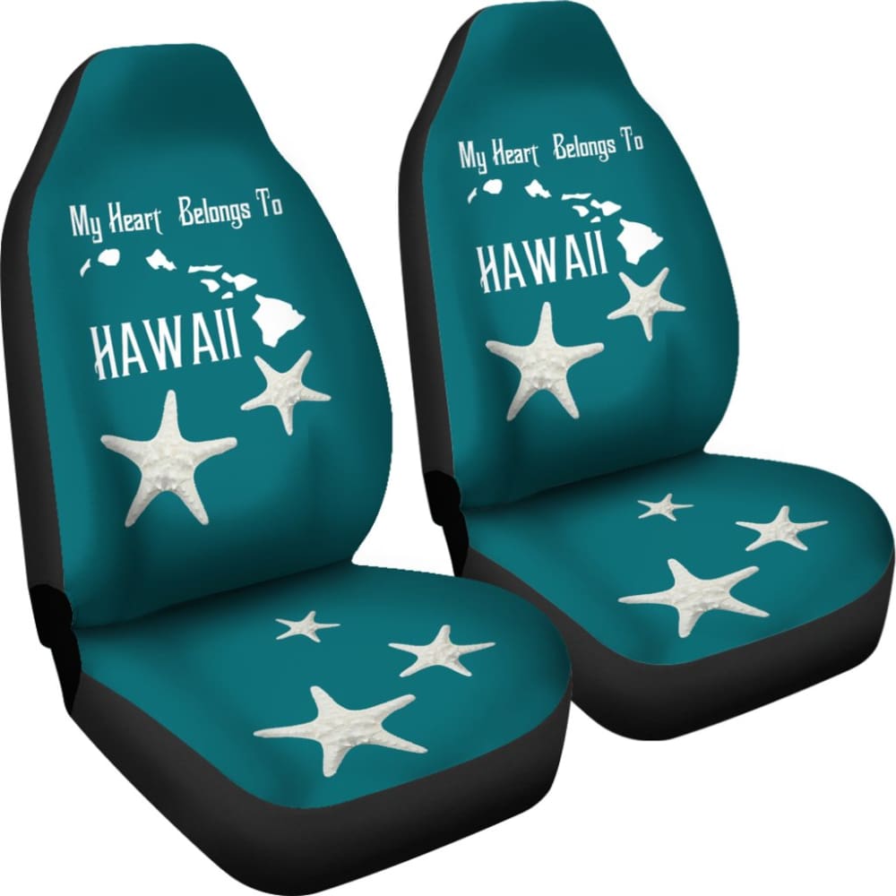 Hawaii Gift Ideas My Heart Belongs To Hawaii Car Seat Covers 210201 - YourCarButBetter